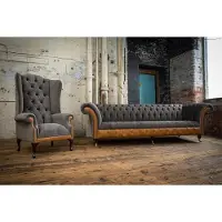 AEA Sofagarnitur Set 4 Sitzer + 1 Sitzer Ohrensessel Couch Polster Sitz Garnituren