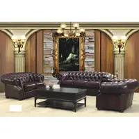 AEA Canapé Chesterfield Rembourré Siège Garniture 3+2+1 Cuir Garniture Oxford