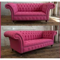 AEA 3+2 Sofagarnitur Chesterfield Textil Stoff Sofa Couchen Polster Set Garnituren