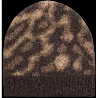 Ralph Lauren pour femme. 454P23532001 Bonnet en tricot à motif animalier ocelot (OSFA), Casuel, Imprimé animal, Tissu
