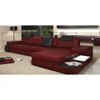 AEA Canapé en cuir design Canapé Coussin Salon d'angle Garniture textile Tachau RT