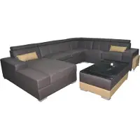 AEA Moderne Couchgarnitur Sofa Ecke Sitzecke Leder Couch Polster Wohnlandschaft USB