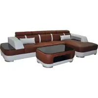 AEA Leder Polster Sitz Design Modern Eck Garnitur Sofa Wohnlandschaft L-Form USB LED