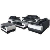 AEA Sofagarnitur + Tisch USB 3+2+1 Sitzer Sofa Couch Garnituren Leder Sofas Polster