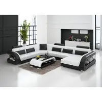 AEA Ledersofa Couch Wohnlandschaft Ecksofa Eck Garnitur Design Modern Sofa G8012