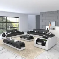 AEA Sofagarnitur Couch Polster Sofa 3+1 Komplett Set Garnituren Design Leder 2tlg.