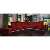 Xl Moebel Gmbh LEDERSOFA XXL WOHNLANDSCHAFT GARNITUR LEDER ECKCOUCH GARNITUR mit USB POLSTER