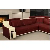 AEA Ecksofa Leder Sofa mit USB Polster Wohnlandschaft Garnitur Sitz Isching