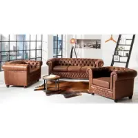 AEA Sofagarnitur 3+2 Sitzer Set Design Sofas Polster Couchen Leder Chesterfield