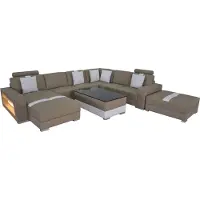 AEA Ledersofa Couch Wohnlandschaft Eck Garnitur Design Modern Sofa U-Form K5010