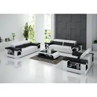 AEA Ledersofa Couch Sofagarnitur Set 3+2+1Sitzer Garnitur Design Modern Sofa mit USB