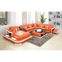 AEA Design Ecksofa U-Form Wohnlandschaft Designer Sofa Ledersofa Eckgarnitur Polster
