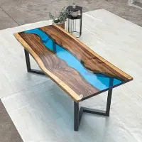 Xl Moebel Gmbh Table d'appoint en résine époxy Table basse faite main 120x60cm
