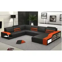 AEA Designersofa Ecksofa mit USB,Ledersofa Polster Sitz Eck Garnitur LED Couch PHX1