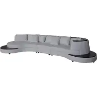 AEA Luxus Wohn Eck Leder Garnitur Polster XXL Big Sofa mit USB U-Form Ecke Landschaft