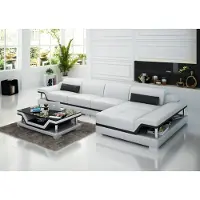 AEA Design Ledersofa Sofa USB Polster Eckgarnitur Sitzgarnitur Leder Couchen 8004C