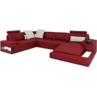 AEA Ecksofa mit USB & LED Wohnlandschaft Sofa Polster Couch Garnitur U-Form Leder