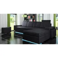 AEA Stoffcouch mit USB Sofa Polster Garnitur Ecke Textilcouch Eckcouch Stoffsofa