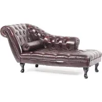AEA Chesterfield Rot Chaise Lounge Designer Liege Leder Sofa Chaiselongues Couch