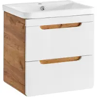 AEA Design Waschbecken 57cm Badezimmer Waschtisch Bad Becken Hochglanz Weiß