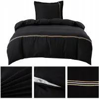 Łóżkoholicy Lumera Parure de lit 140x200 brodée noire