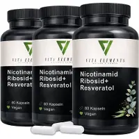 IK-Handelsgruppe Vita Elements Complexe NAD+ Lot de 3 80 Gélules Nicotinamide Riboside Resvératrol Complément Alimentaire