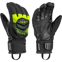 LEKI - Gants de ski chauds et imperméables - WCR Core TR Junior Black/ Neon Yellow en Softshell - Taille Enfant 5 - Noir