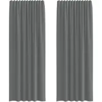 vidaXL Voile Rideaux avec passants 2 pcs. Gris foncé 140x260 cm