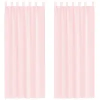 vidaXL Voile Rideaux avec poches pour tringles 2 pcs. Rose clair