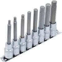 Bgs Jeu de douilles à embout Entraînement Carré intérieur 12,5 mm (1/2") Hexagone intérieur 5 - 13 mm 8pcs - 5176