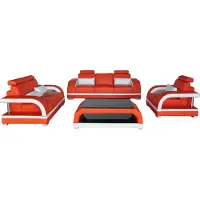 Xl Moebel Gmbh Sofa Couch Leder Polster Sitz Couch Garnitur 3+2+1 USB + Tisch Set Design Sofa