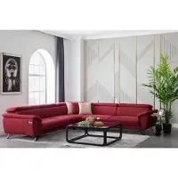 AEA Canapé d'angle en L rouge de luxe Paysage de salon Meubles rembourrés Salon Canapé
