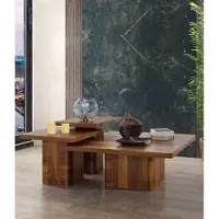 AEA Table en bois Table de salon Set 3pcs. tables salon canapé tables bois meubles Nouveau