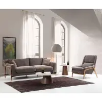 AEA Canapés Ensemble de canapés 2 places Fauteuil 2 places Tissu Salon Gris