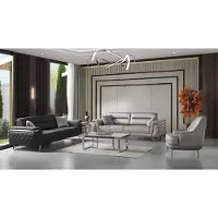 AEA Luxus Sofagarnitur Dreisitzer Sessel Stoffsofa Grau Polstersofa Sofas