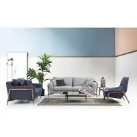Xl Moebel Gmbh Komplette Couchgarnitur Sofagarnitur Sofa 321 Sitzer Stoff Set Blau