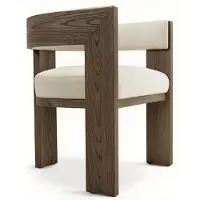 Xl Moebel Gmbh Bequemer Designerstuhl aus Holz mit cremefarbener Polsterung