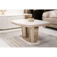 AEA Eleganter Couchtisch aus Holz in Beige im modernen Design