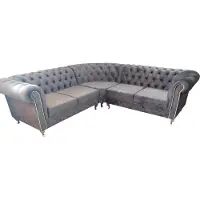 AEA Chesterfield L-Form Ecksofa Couch Design Polster Textil Sofa Ecke Couchen