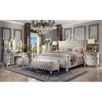 AEA Schlafzimmer Set Bett Nachttisch Schminktisch Spiegel Hocker Chesterfield 7tlg.