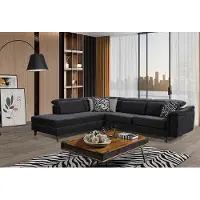 Xl Moebel Gmbh Schwarzes Polster Ecksofa L-Form Couch Wohnzimmer Wohnlandschaft