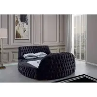 AEA Schwarzes Chesterfield Bett Design Polster Möbel Hotel Luxus Betten Lift Media