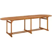 vidaXL Table de jardin "Horbach" en bois massif d'acacia, traitée à l'huile en brun. Dimensions (L/L/H) 280x90x75 cm