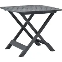vidaXL Table de jardin "Preußlitz" en plastique anthracite. Dimensions (L/H/P) 79x70x72 cm