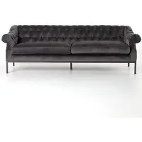 AEA Canapé Chesterfield Coussin Tissu Cuir Canapé Garniture 5 places
