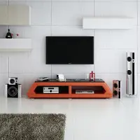 AEA RTV TV SIDEBOARD LEDER GLAS TISCH FERNSEH SCHRANK TISCH DESIGNER LOWBOARD Mo.B
