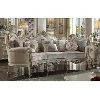 AEA Exclusive Holz geschnitzte Viersitzer xxl Couch Barock Rokoko Textil Sofa Rund