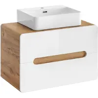 Xl Moebel Gmbh Waschtisch Badezimmer Waschbecken mit Aufsatz Becken 80cm Unterschrank Hochglanz