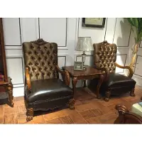 AEA Wohnzimmer Set 2x Sessel+Beistelltisch Tisch Sofa Couch Chesterfield Barock