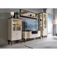 AEA Wohnzimmermöbel Set 2x Vitrinen luxuriöses TV-Lowboard Set Stilvoller Wandregal